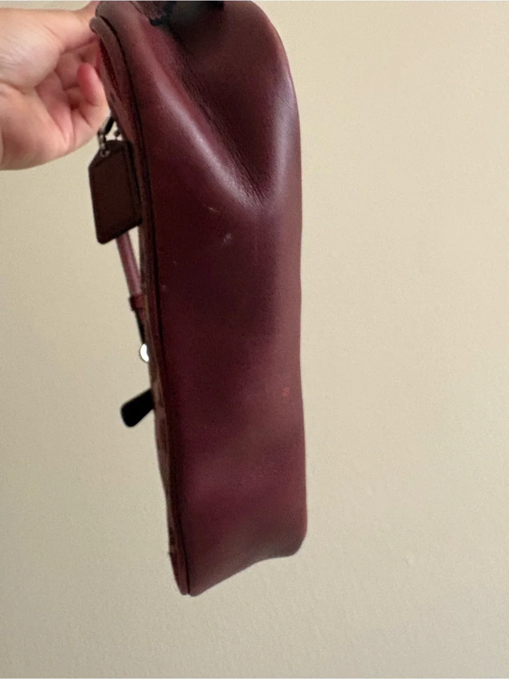 SOLD-Coach Demi Burgundy and Pink Bag